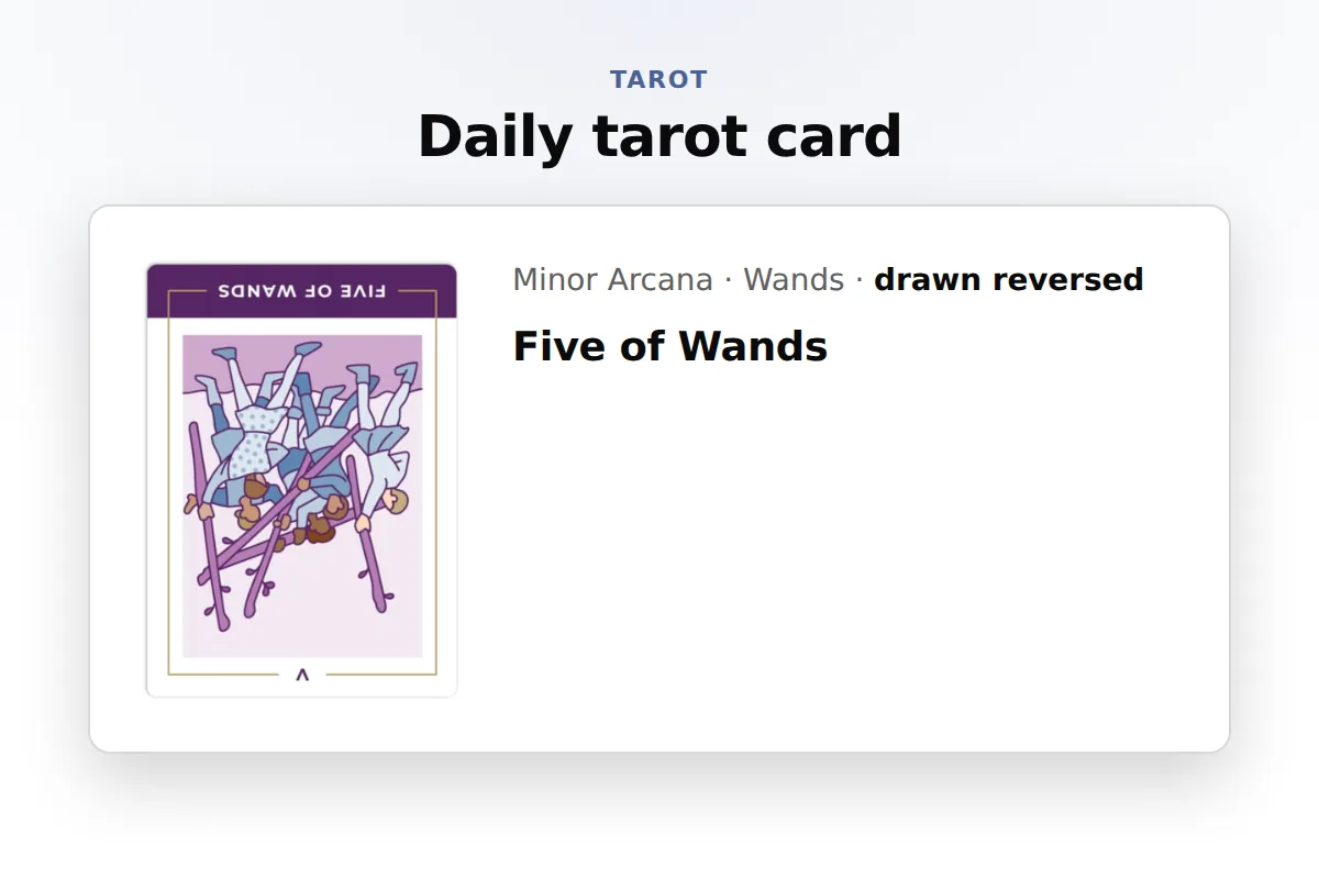 Tarot card: Single card with upright and reversed flip