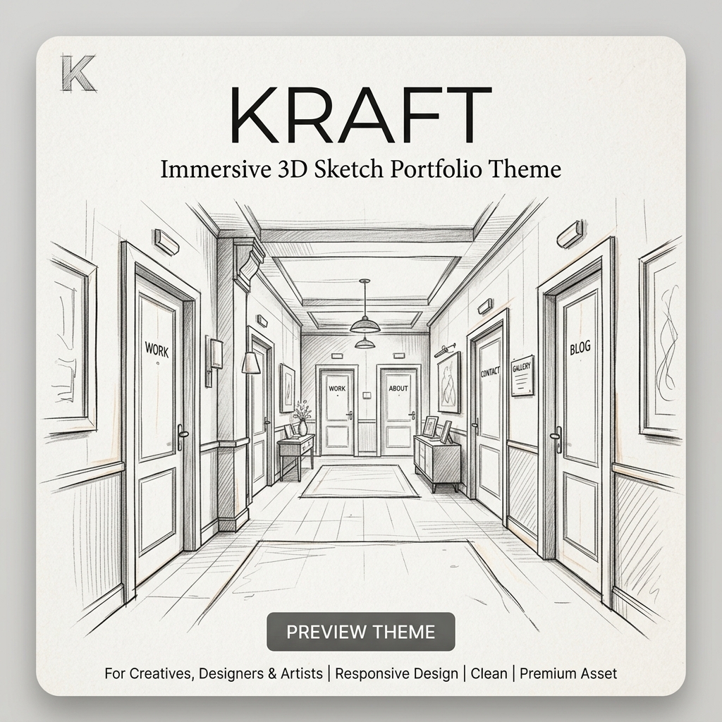 KRAFT - Premium 3D Hand-Drawn Portfolio Theme