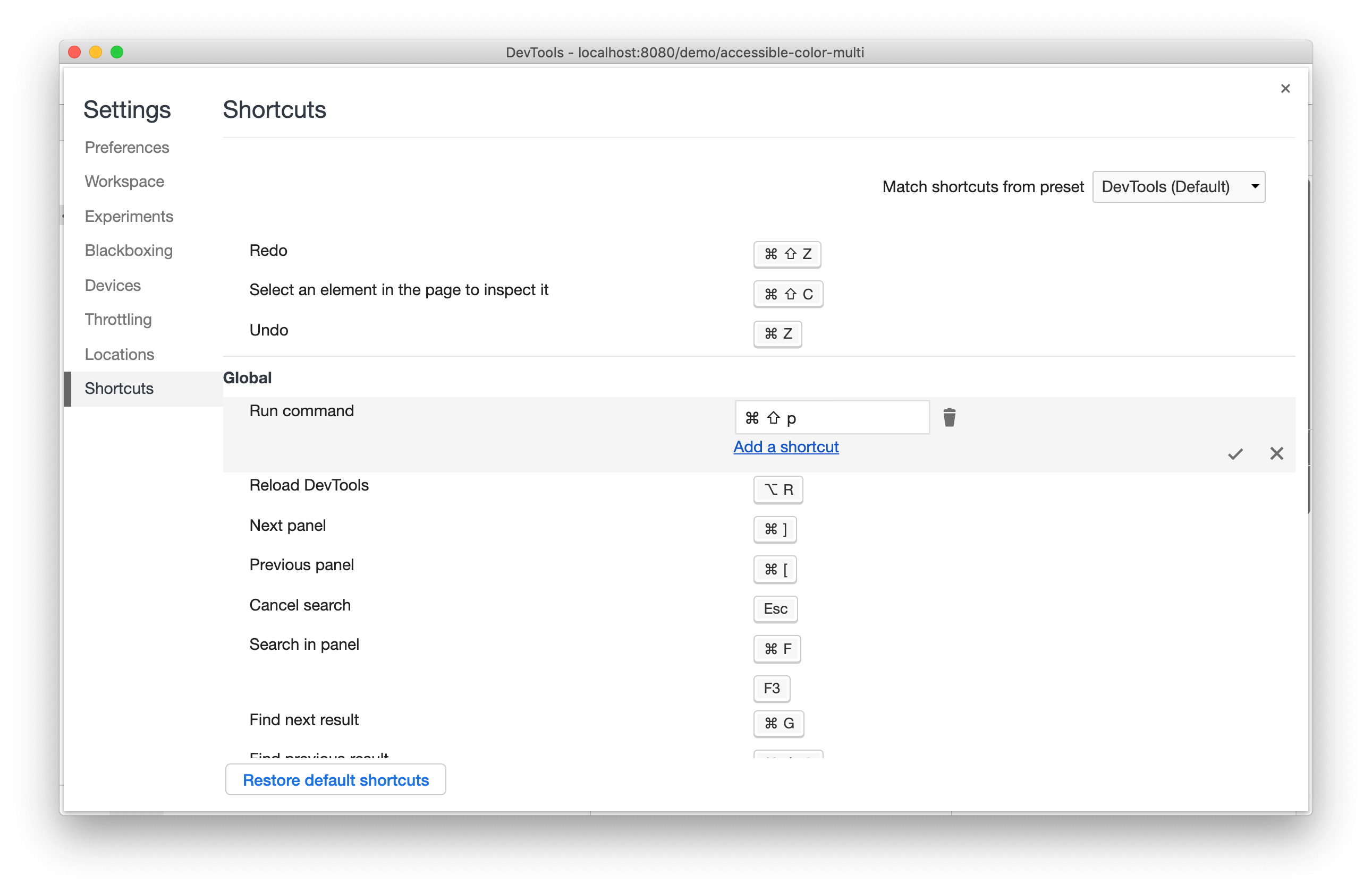 Customize keyboard shortcuts Customize keyboard shortcuts