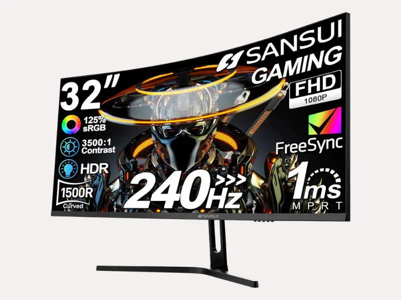 SANSUI 32 Inch Curved 240Hz Gaming Monitor