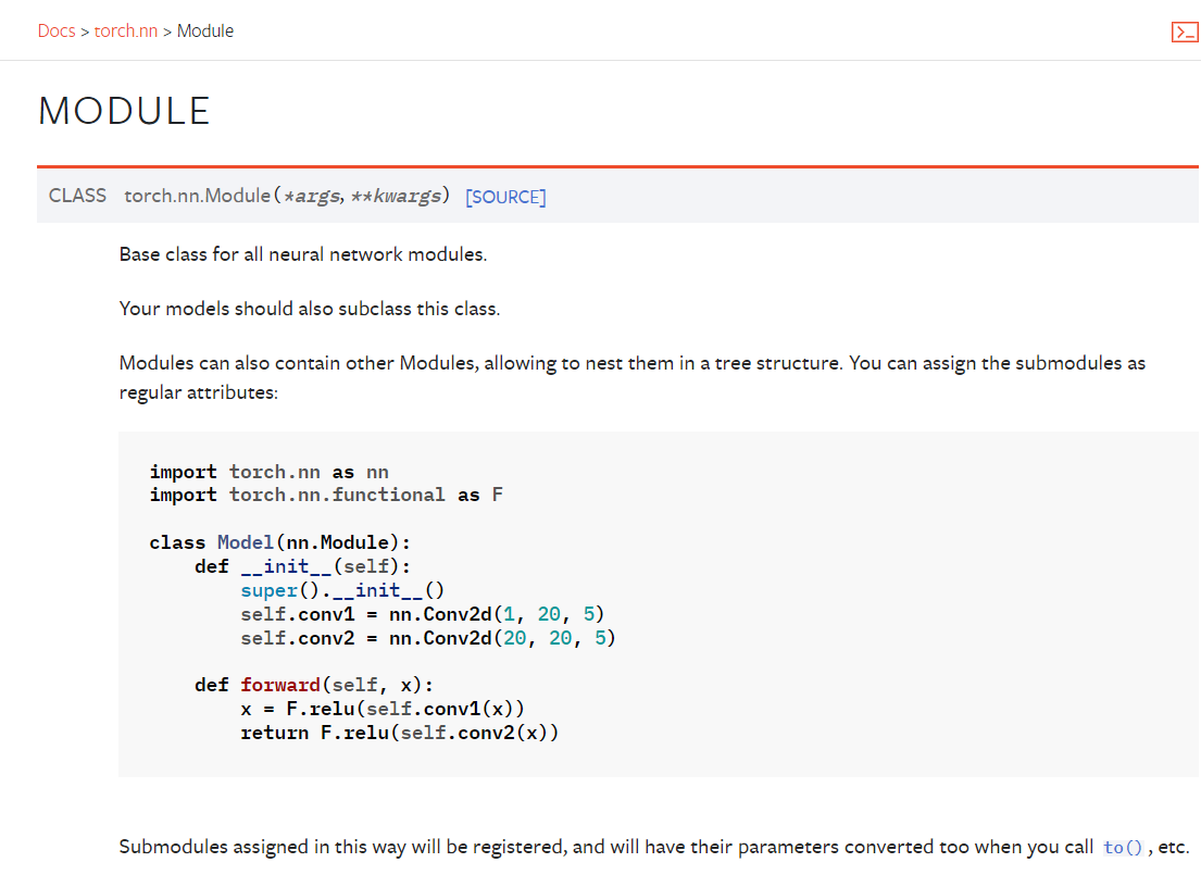 nn.Module官网