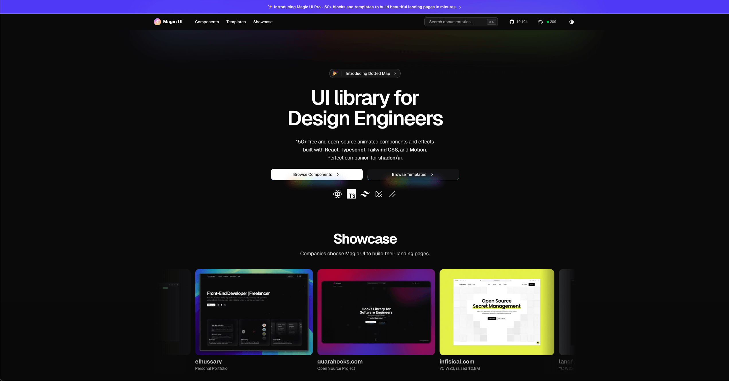 Magic UI components showcase