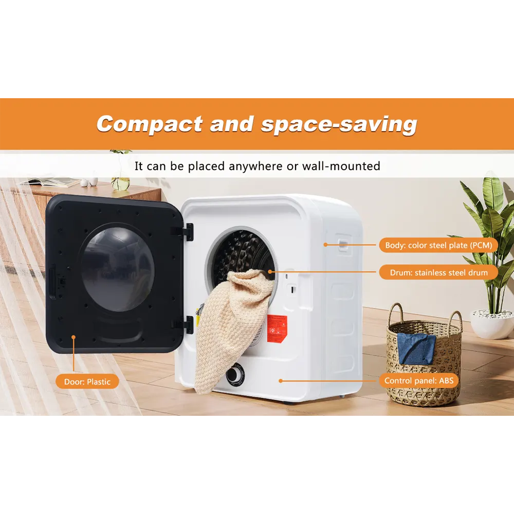 1.95 cu ft Compact Clothes Dryer with 5 Programs - Image 25