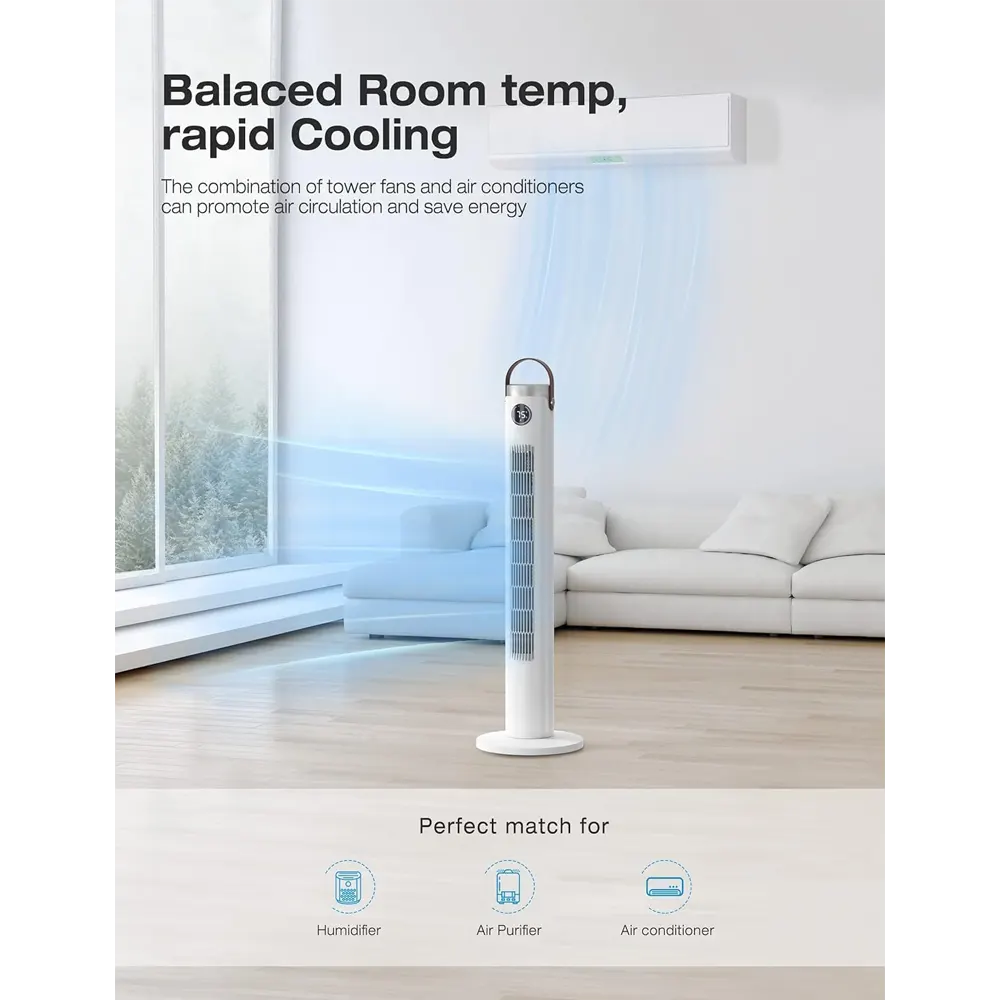 46-Inch Oscillating Tower Fan with Remote - Image 4