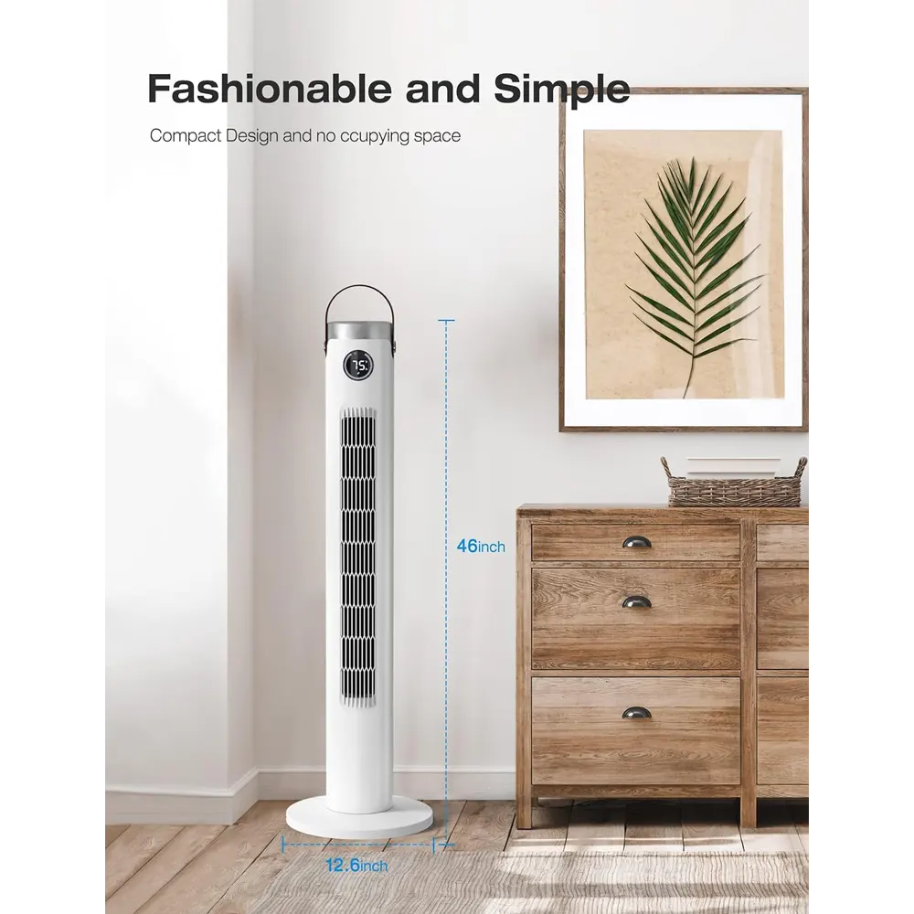 46-Inch Oscillating Tower Fan with Remote - Image 6