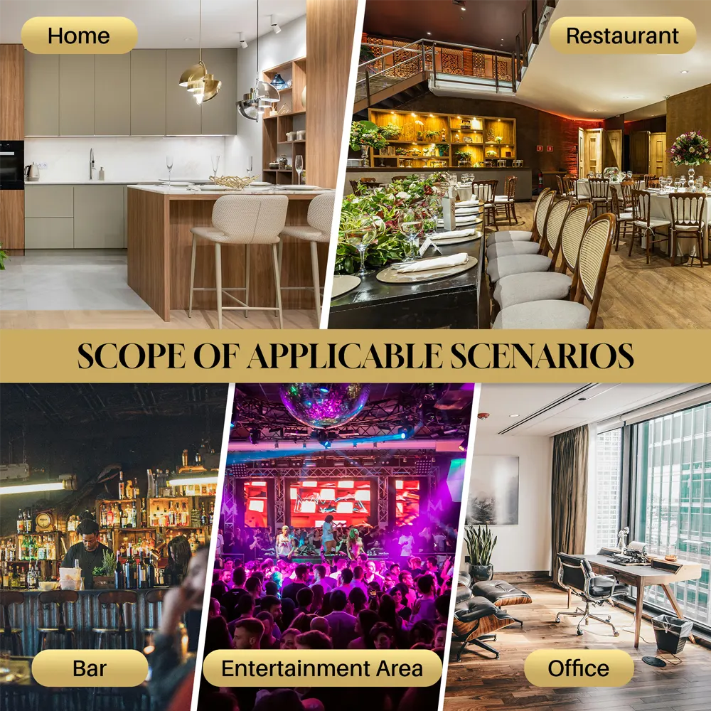 LED Tall Bar Cabinet with Wine Rack - Image 9