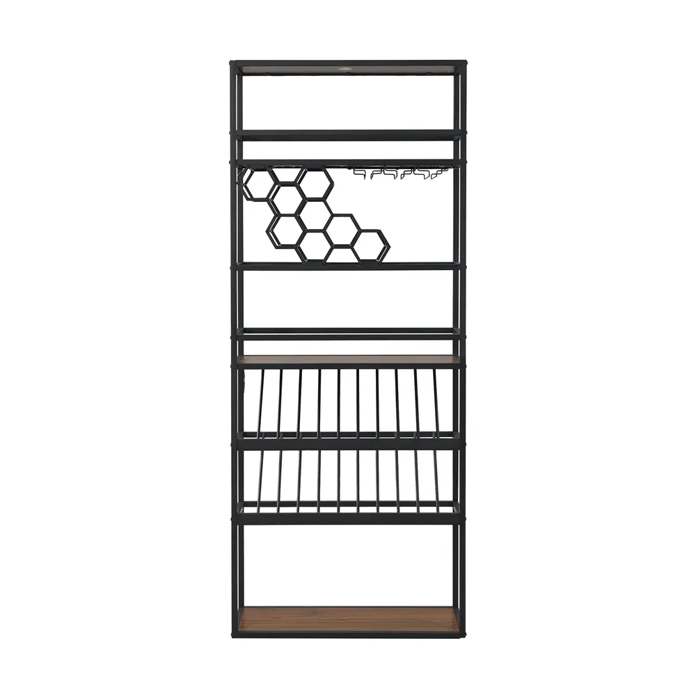 LED Tall Bar Cabinet with Wine Rack - Image 11