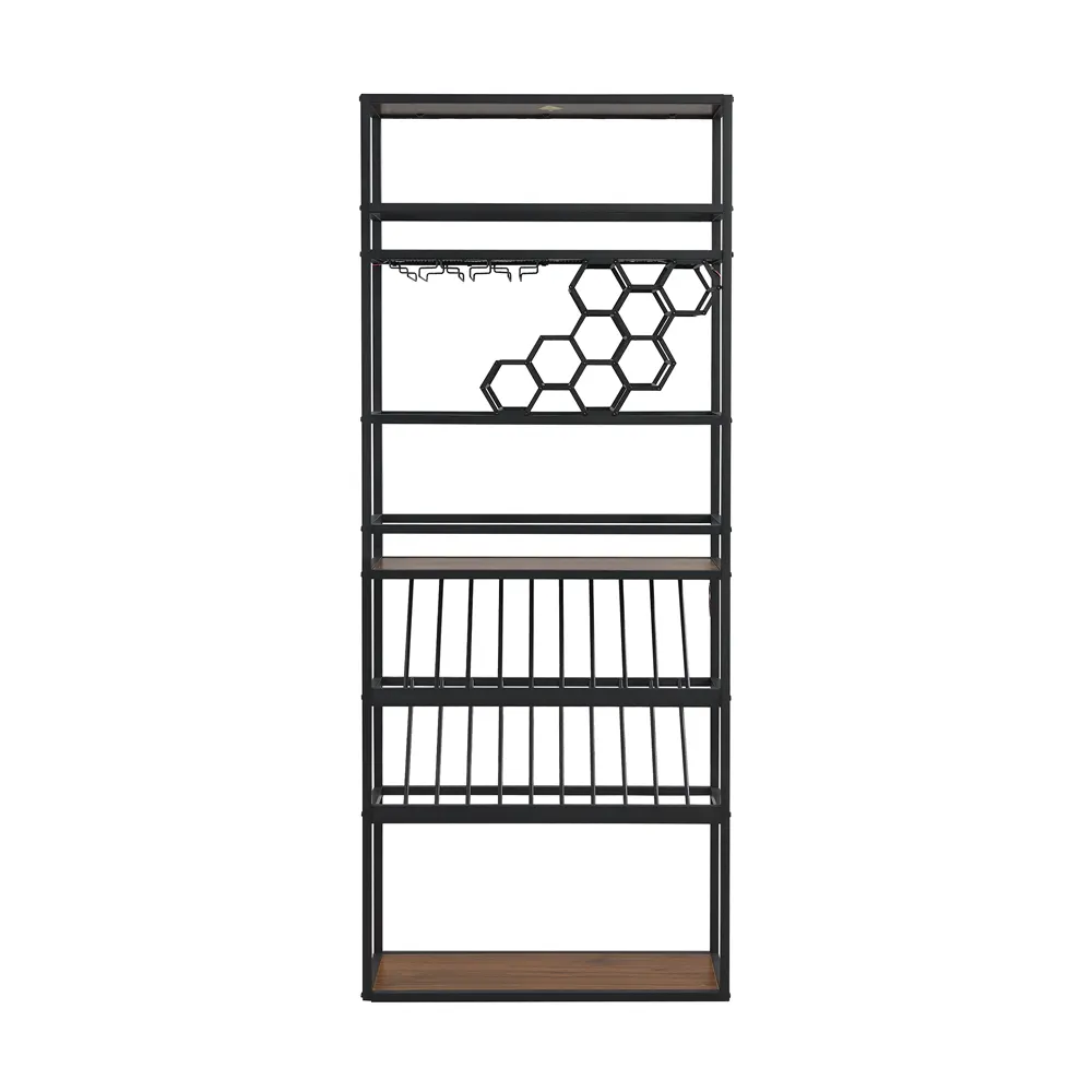 LED Tall Bar Cabinet with Wine Rack - Image 12