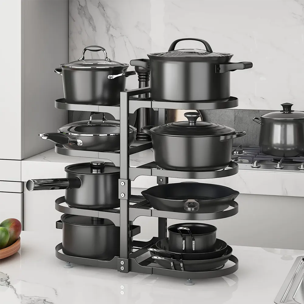 8-Tier Adjustable Pot and Lid Organizer Rack - Image 5
