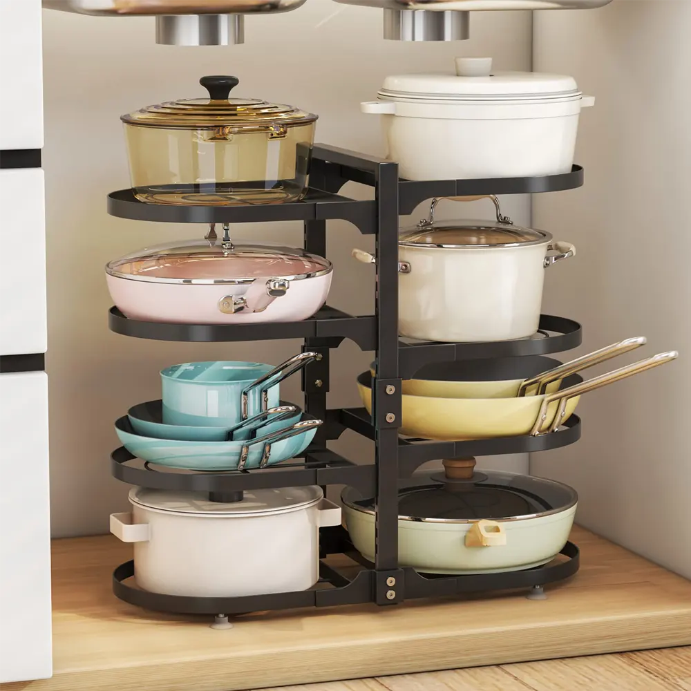 8-Tier Adjustable Pot and Lid Organizer Rack - Image 7