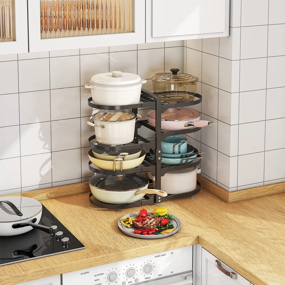 8-Tier Adjustable Pot and Lid Organizer Rack - Image 8
