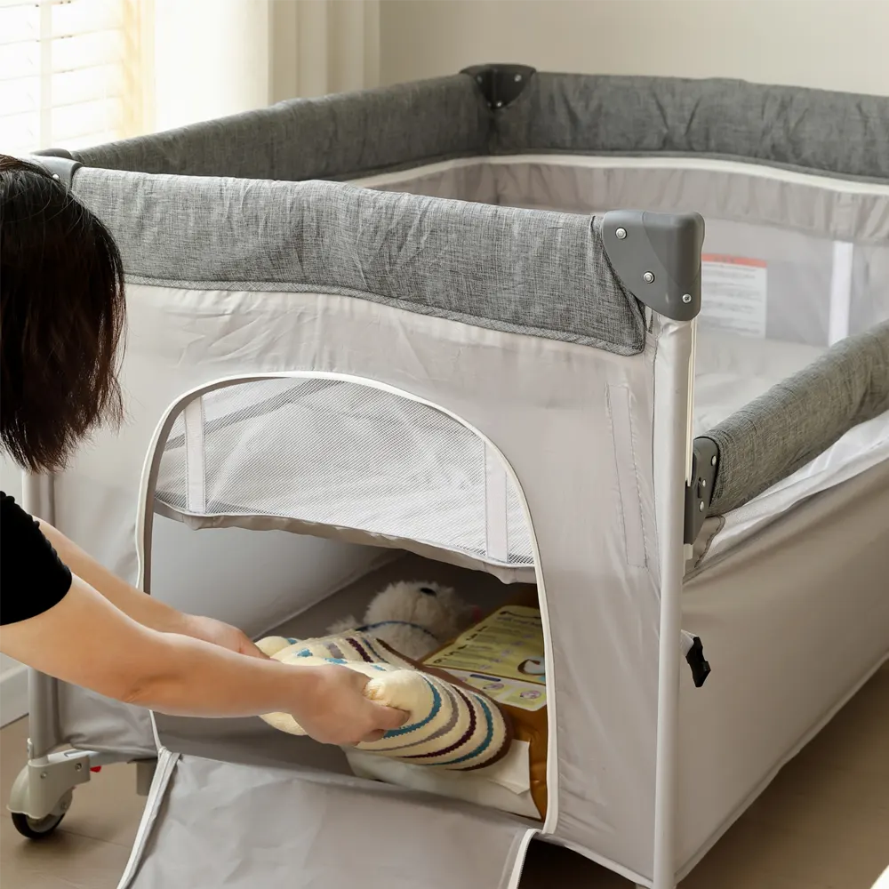折りたたみ ベビーサークル コンパクト おむつ替えテーブル付 お昼寝 蚊帳付 ゆりかご 大容量収納 - 画像 (20)