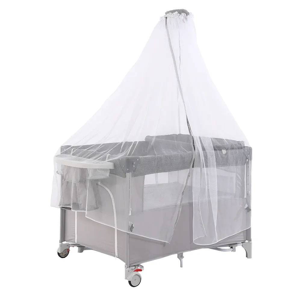 折りたたみ ベビーサークル コンパクト おむつ替えテーブル付 お昼寝 蚊帳付 ゆりかご 大容量収納 - 画像 (26)