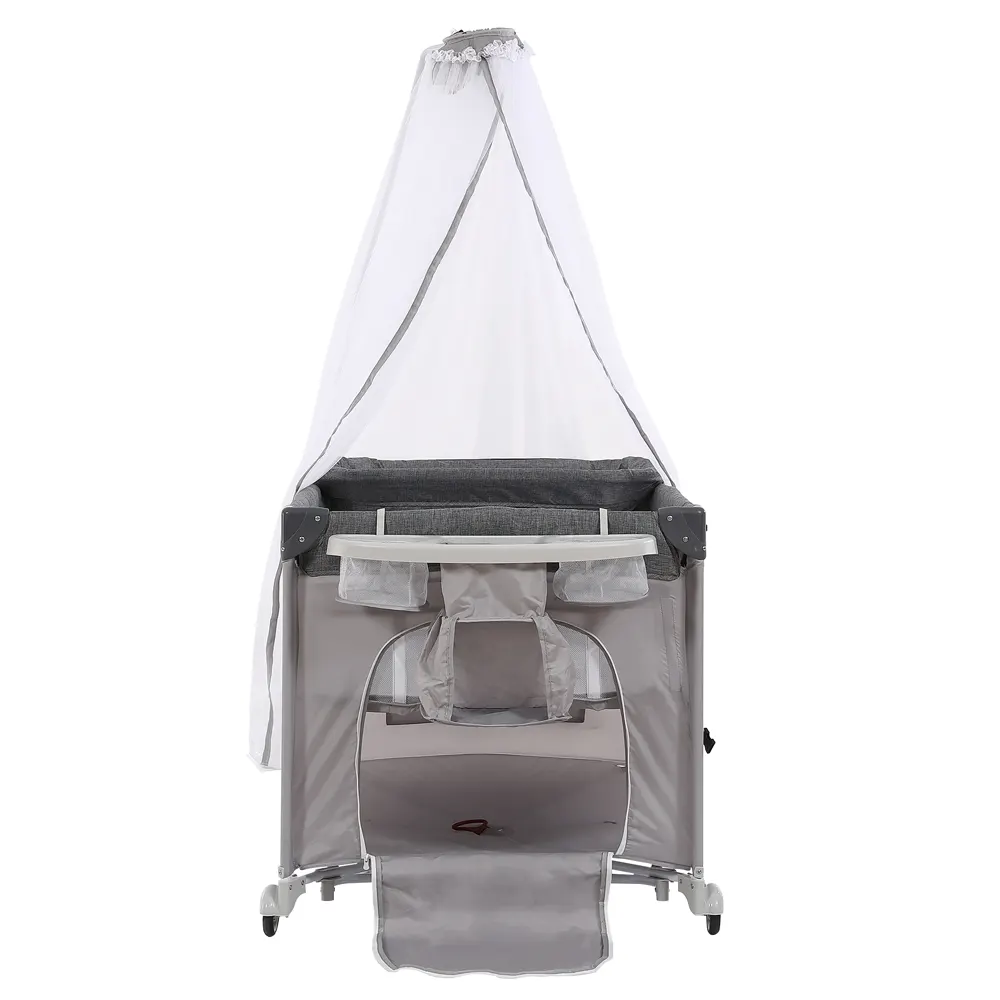 折りたたみ ベビーサークル コンパクト おむつ替えテーブル付 お昼寝 蚊帳付 ゆりかご 大容量収納 - 画像 (27)