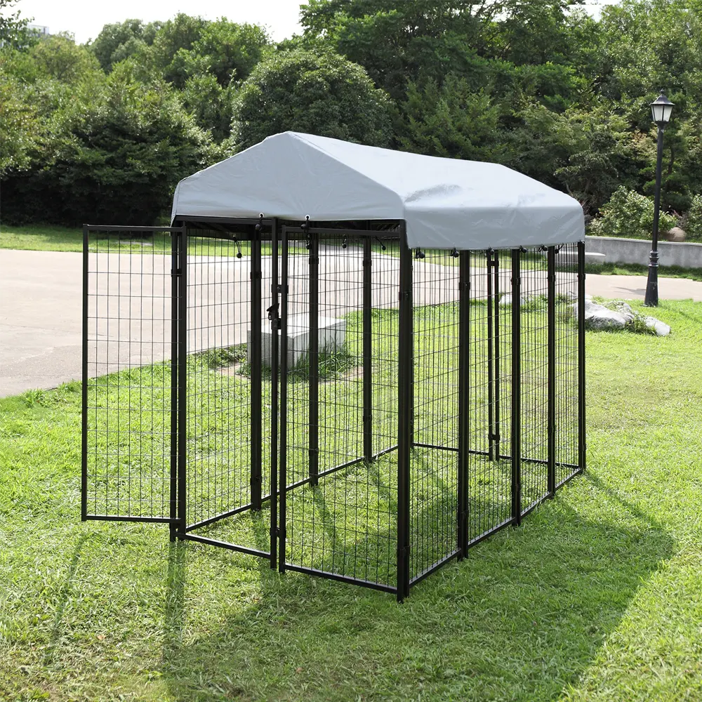 Heavy-Duty Dog Kennel with Roof Cover - Image 7