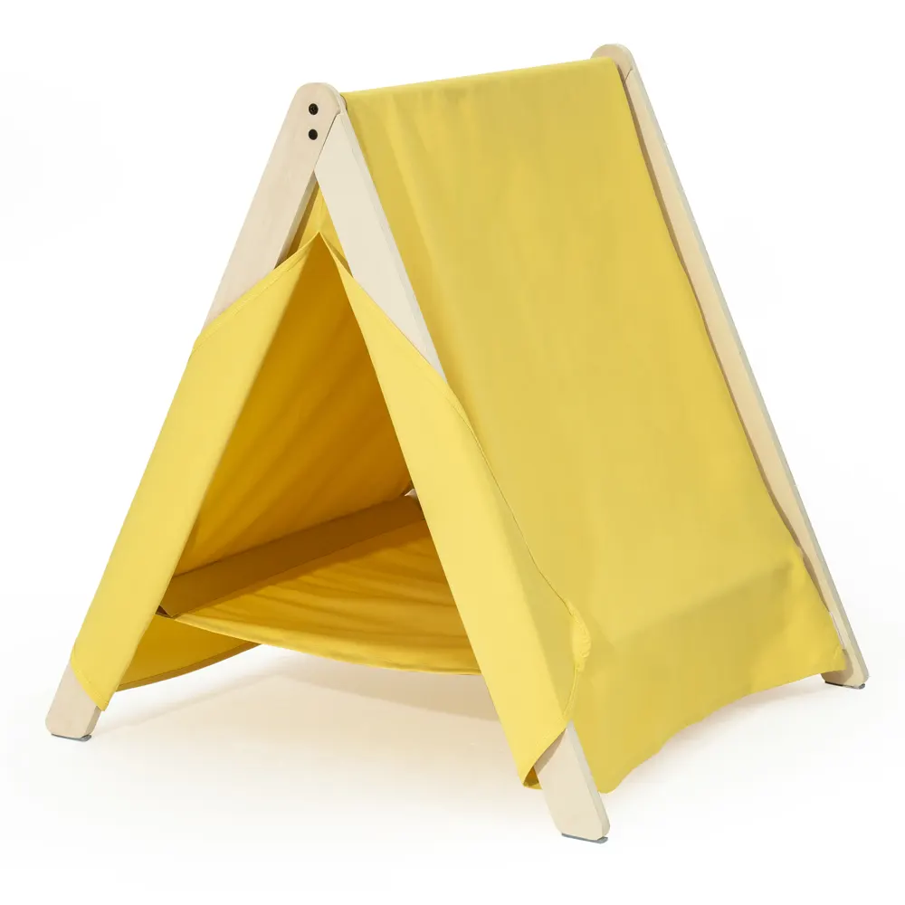 Wooden Indoor Cat Tent in Yellow - Image 3
