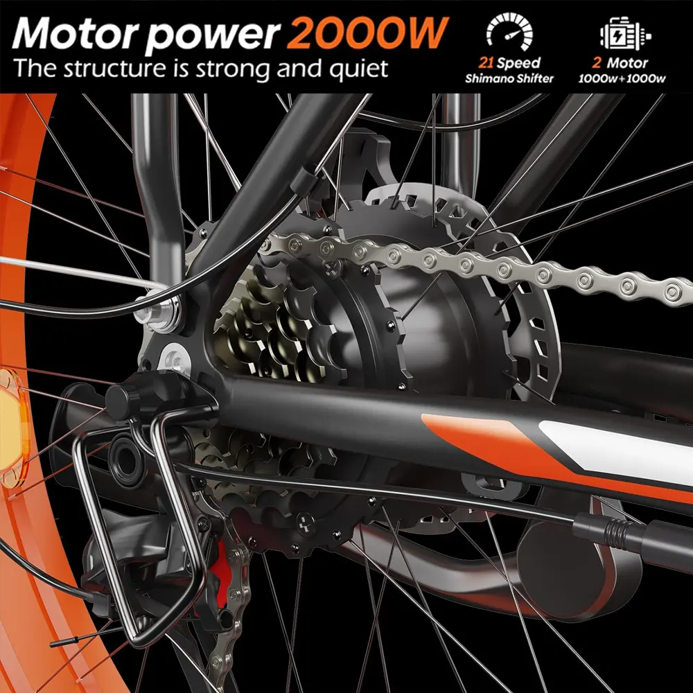 2000W Dual Motor Fat Tire Electric Mountain Bike - Image 7