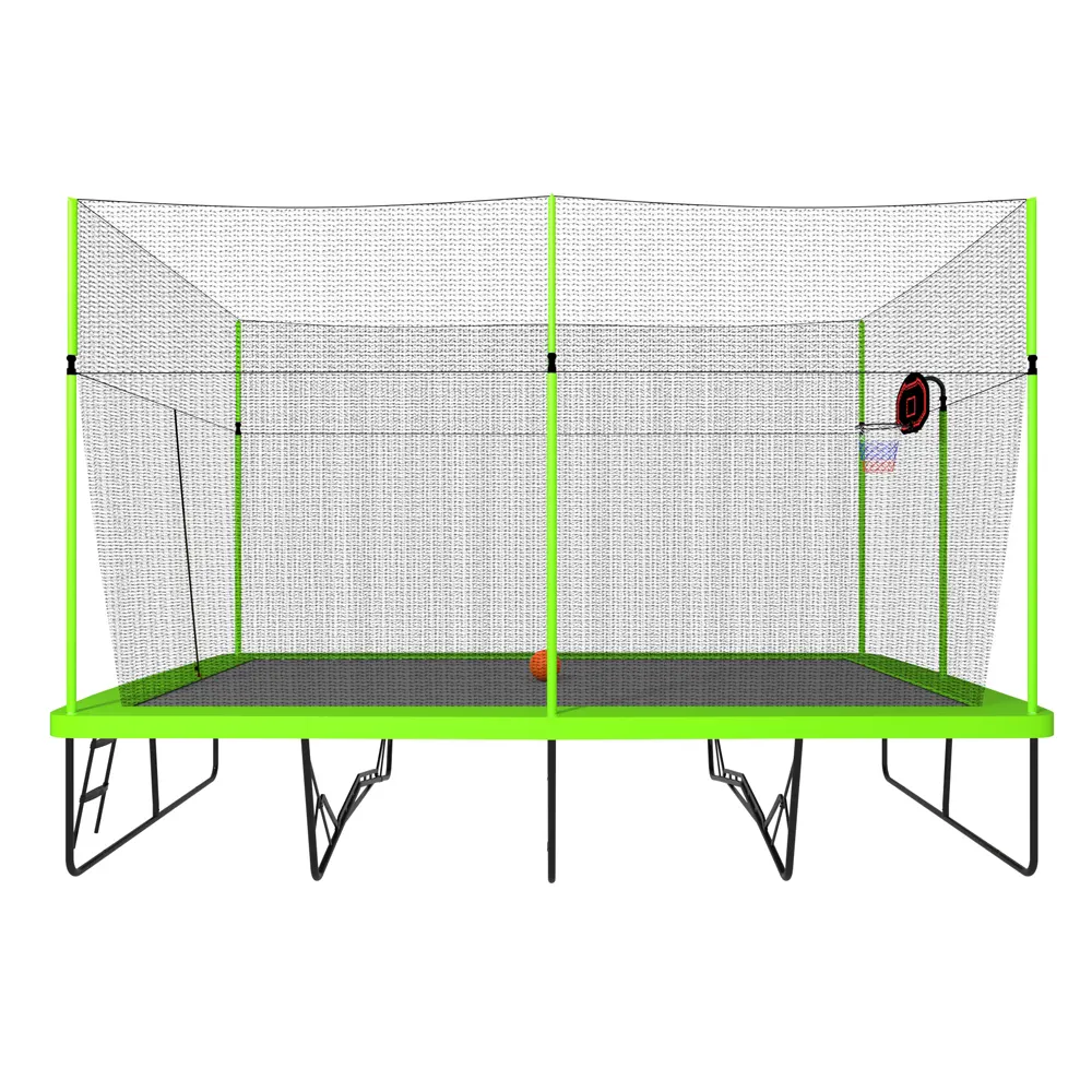 10x17ft Rectangular Trampoline with Hoop - Image 8