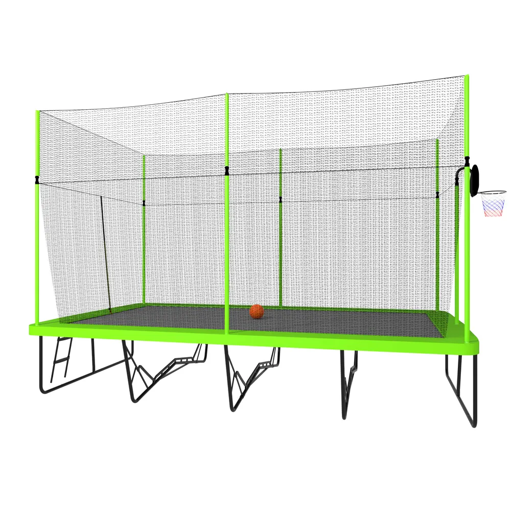 10x17ft Rectangular Trampoline with Hoop - Image 9