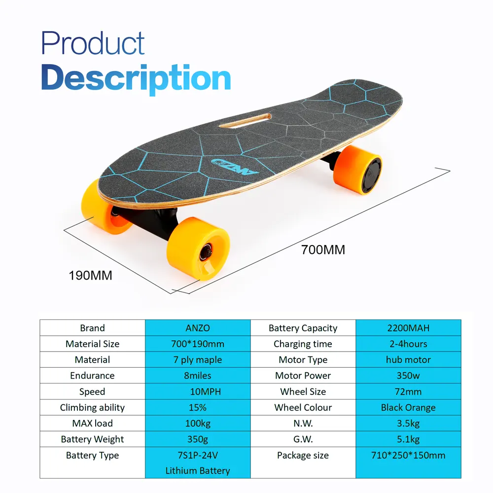 Small Electric Skateboard with Remote Control - Image 23