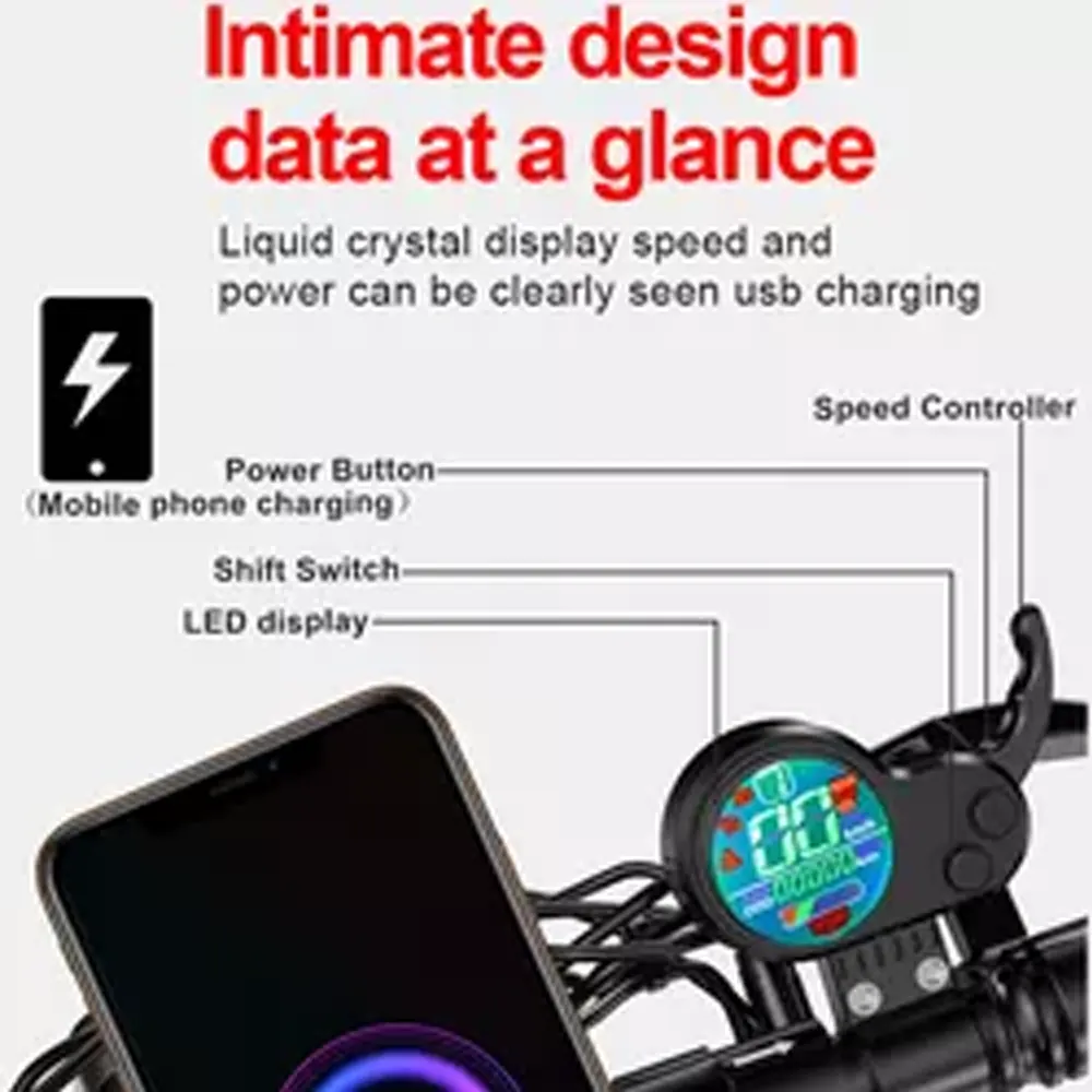 500W Foldable Off-Road E-Scooter with Seat - Image 7