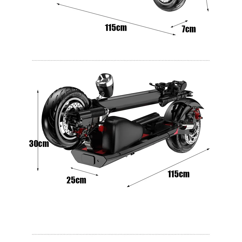 500W Foldable Off-Road E-Scooter with Seat - Image 8