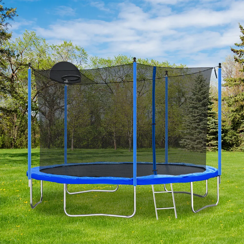 12ft Trampoline with Basketball Hoop & Ladder - Image 3