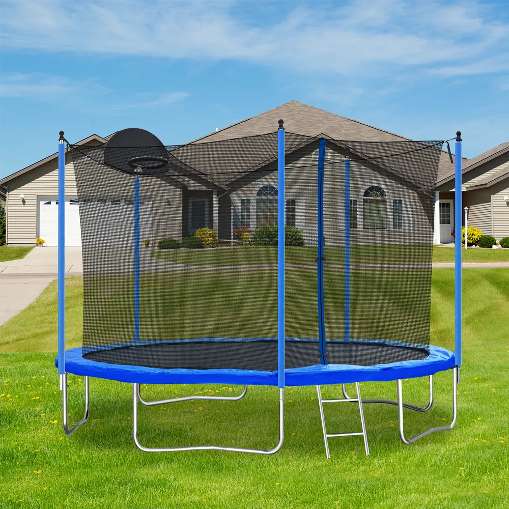 12ft Trampoline with Basketball Hoop & Ladder - Image 4