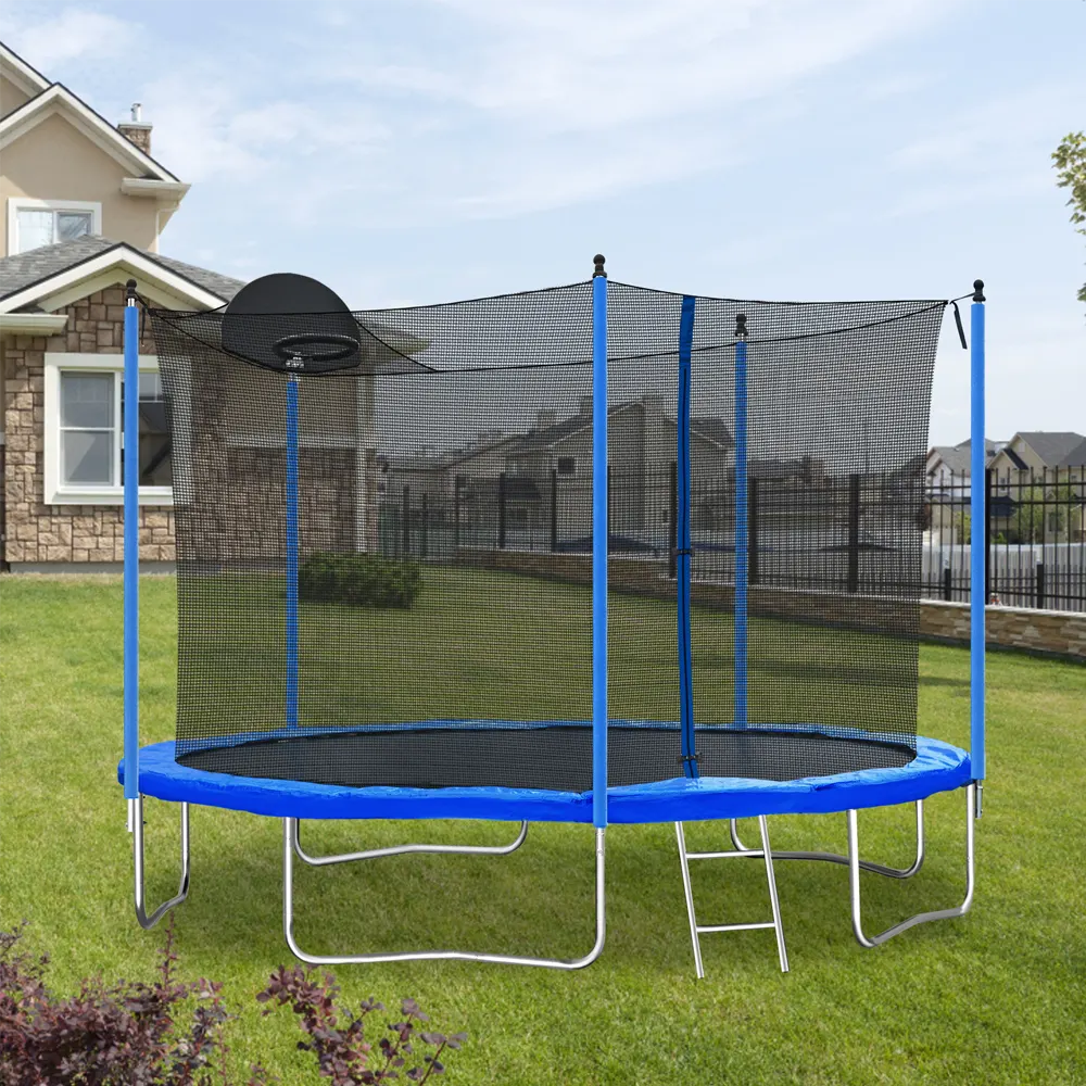 12ft Trampoline with Basketball Hoop & Ladder - Image 5
