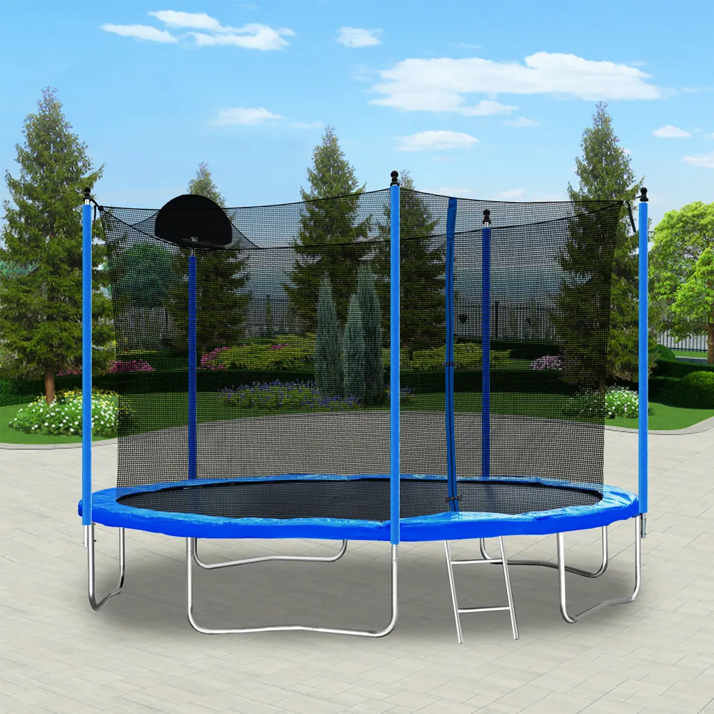 12ft Trampoline with Basketball Hoop & Ladder - Image 6