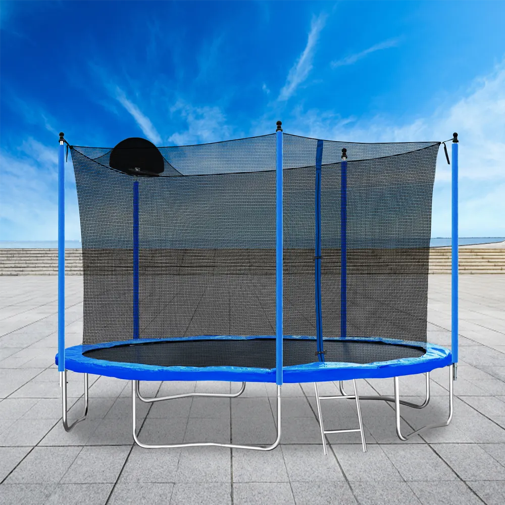 12ft Trampoline with Basketball Hoop & Ladder - Image 11