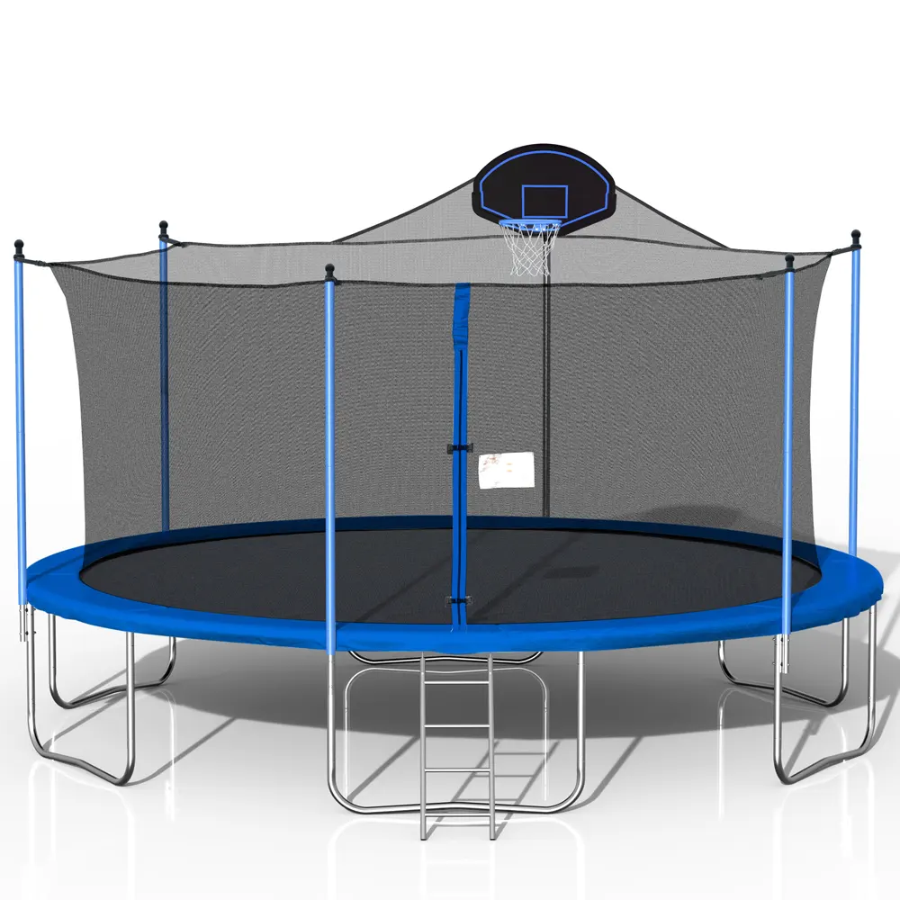16ft Outdoor Trampoline with Basketball Hoop - Image 3