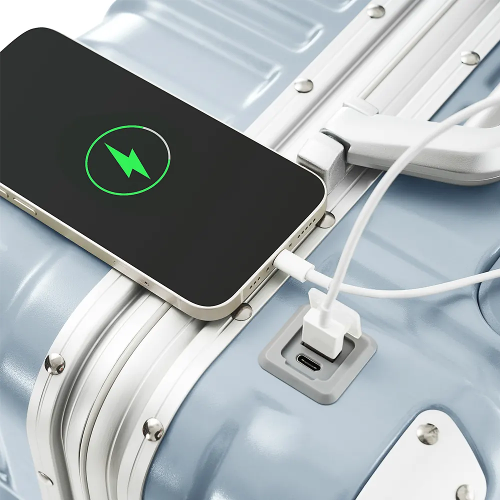 スーツケース Sサイズ 機内持ち込み アルミ ストッパー付き USBポート カップホルダー キャリーケース キャリーバッグ アルミフレーム 2日~3日 大容量 超軽量 軽い おしゃれ かわいいダブルキャスター小型 suitcase - 画像 (21)