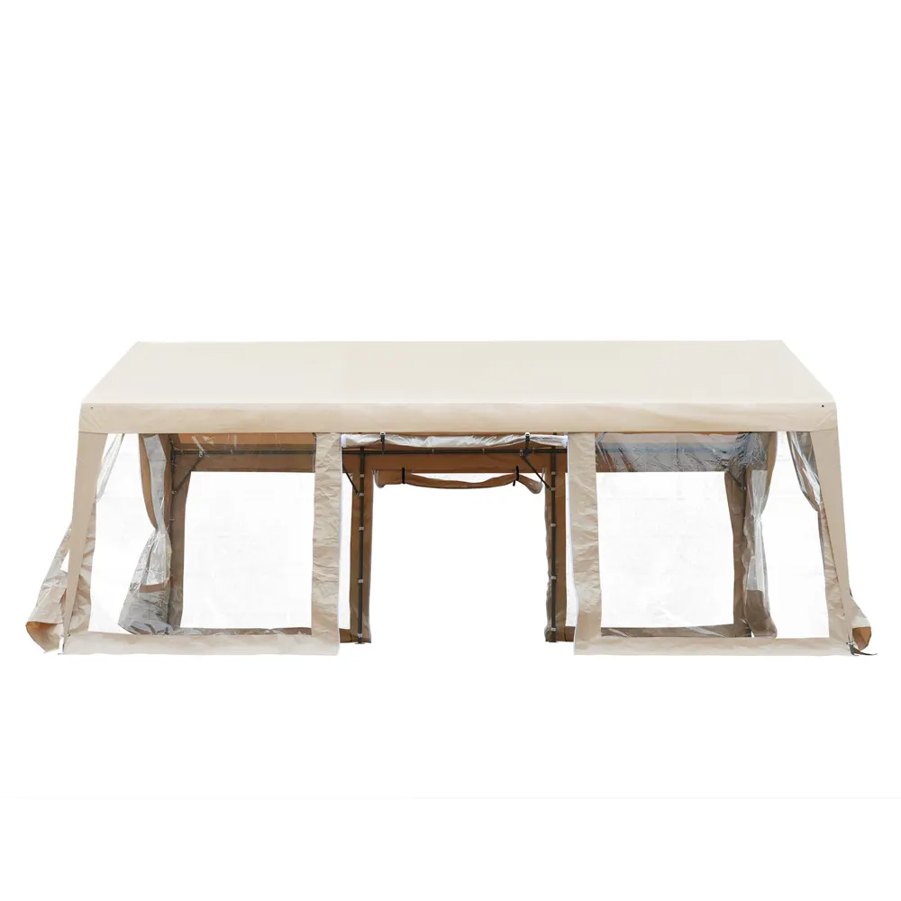 【UV·防水】テント 車庫テント ガレージテント 3×6m UV ガレージテント カーポート 軽自動車用 大型 車 駐車 スチール製 頑丈 仮設倉庫 タープテント【ベージュ】 - 画像 (14)