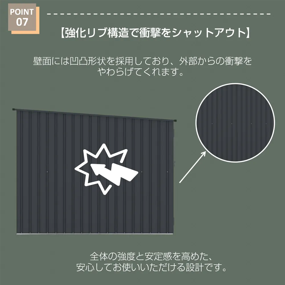 【スタンド搭載】自転車倉庫 2台用 物置 屋外 スチール 施錠可能 戸外収納庫 大型 収納庫 屋外物置 防さび 防水 ドア スチール物置 屋外収納 ガーデニング 庭 新作 - 画像 (5)