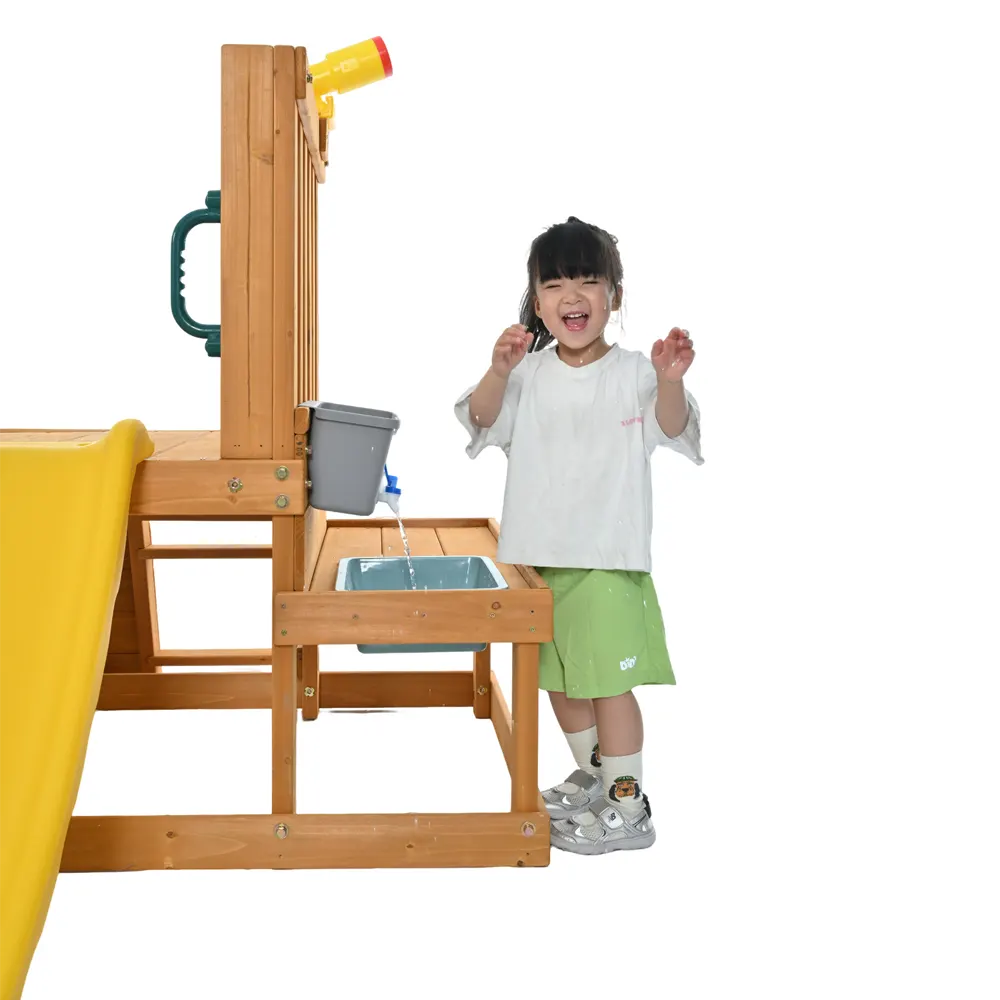 大型遊具 屋外遊具 ジャングルジム 滑り台 室外 木製 天然木 耐荷重50KG 遊具 スギ材 すべり台 家庭用 子供 キッズ 男の子 女の子 コンパクト 3歳~6歳 プレゼント おもちゃ【ナチュラル】 - 画像 (19)