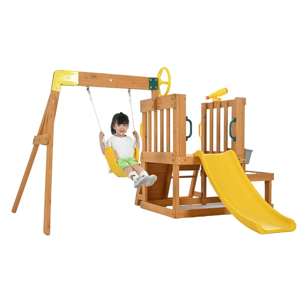 大型遊具 屋外遊具 ジャングルジム 滑り台 室外 木製 天然木 耐荷重50KG 遊具 スギ材 すべり台 家庭用 子供 キッズ 男の子 女の子 コンパクト 3歳~6歳 プレゼント おもちゃ【ナチュラル】 - 画像 (22)