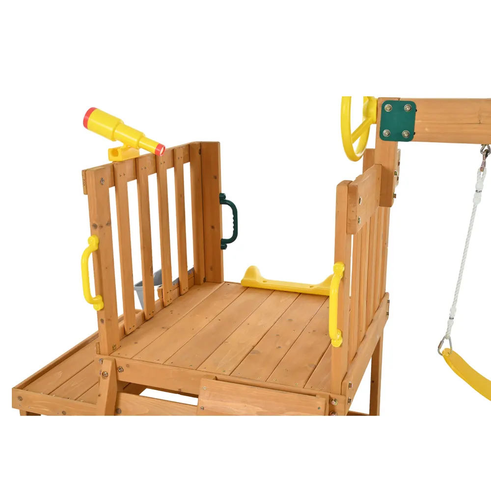 大型遊具 屋外遊具 ジャングルジム 滑り台 室外 木製 天然木 耐荷重50KG 遊具 スギ材 すべり台 家庭用 子供 キッズ 男の子 女の子 コンパクト 3歳~6歳 プレゼント おもちゃ【ナチュラル】 - 画像 (24)