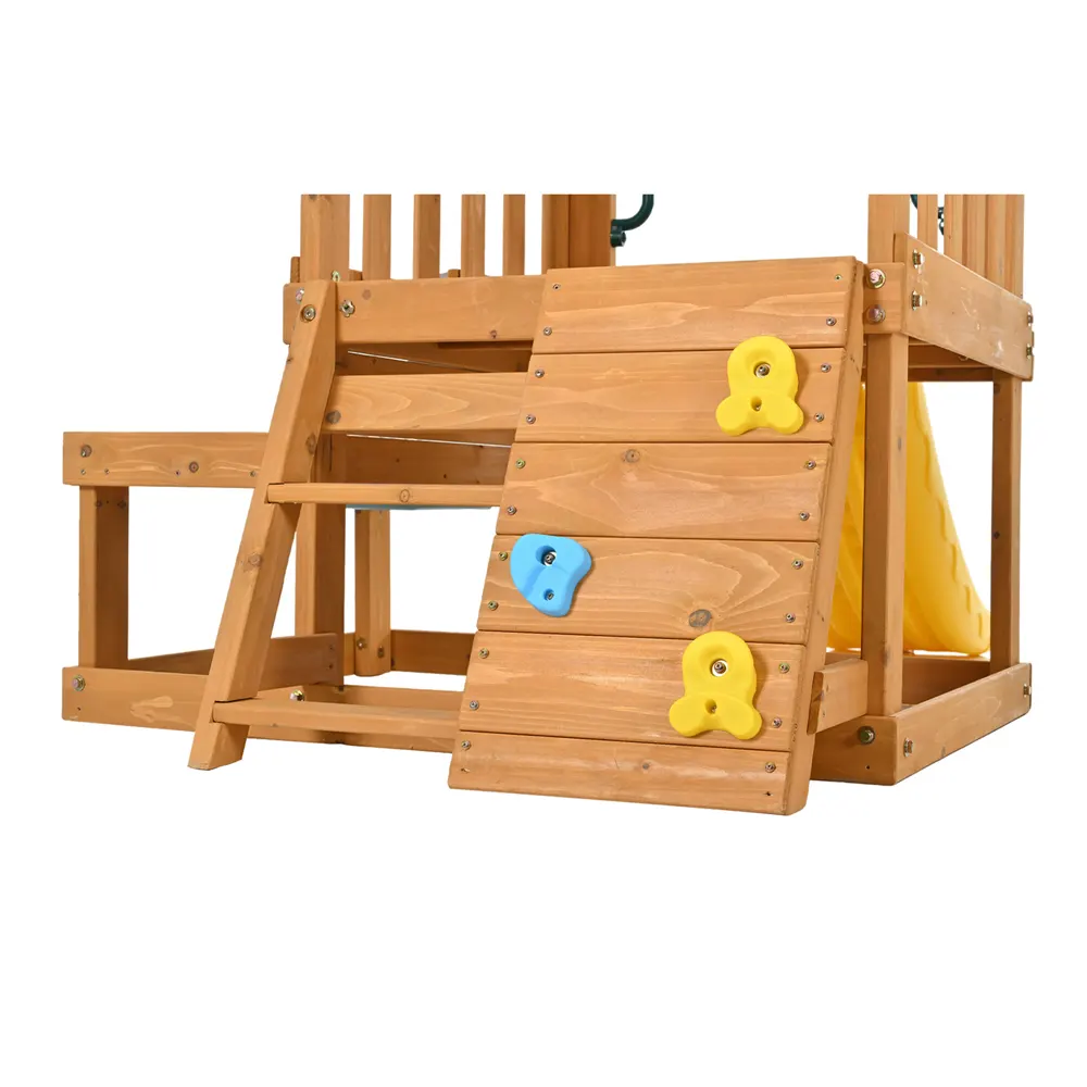 大型遊具 屋外遊具 ジャングルジム 滑り台 室外 木製 天然木 耐荷重50KG 遊具 スギ材 すべり台 家庭用 子供 キッズ 男の子 女の子 コンパクト 3歳~6歳 プレゼント おもちゃ【ナチュラル】 - 画像 (25)