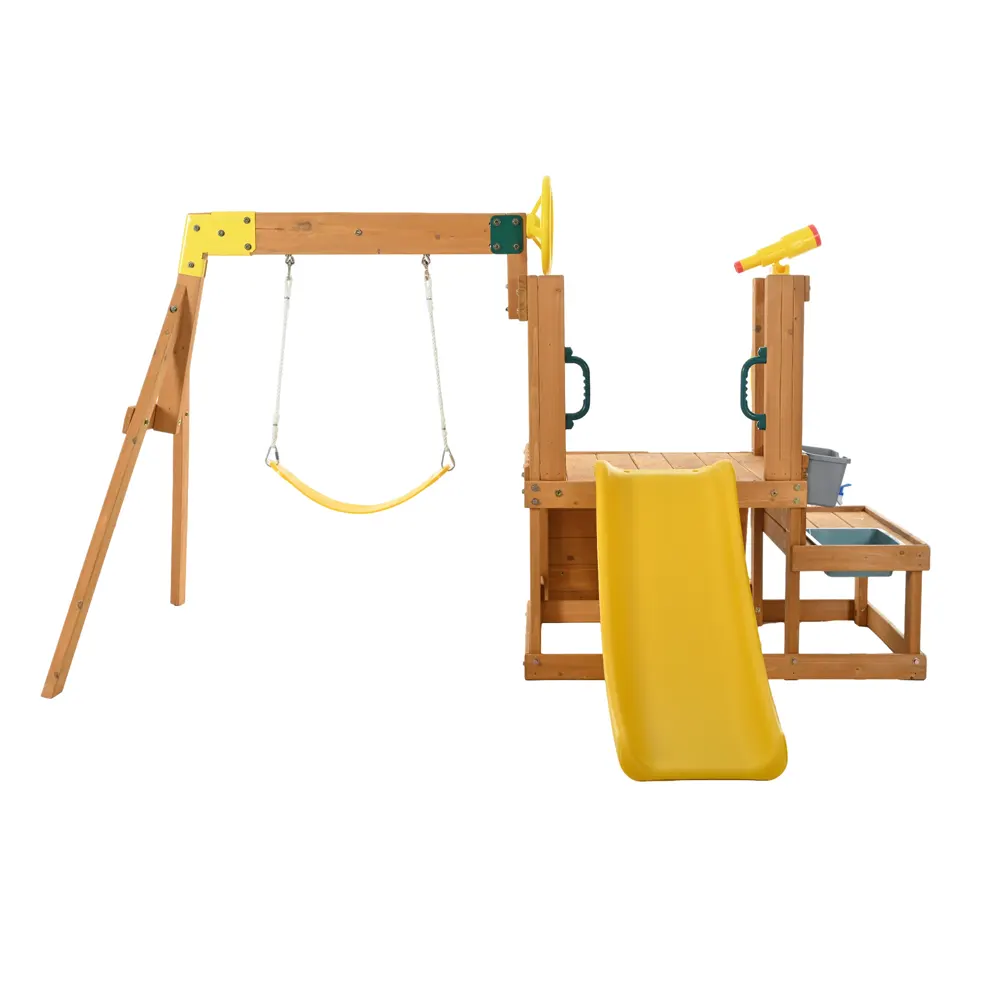 大型遊具 屋外遊具 ジャングルジム 滑り台 室外 木製 天然木 耐荷重50KG 遊具 スギ材 すべり台 家庭用 子供 キッズ 男の子 女の子 コンパクト 3歳~6歳 プレゼント おもちゃ【ナチュラル】 - 画像 (27)