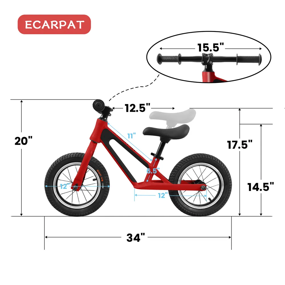 Ecarpat Toddler Balance Bike with Adjustable Seat - Image 8