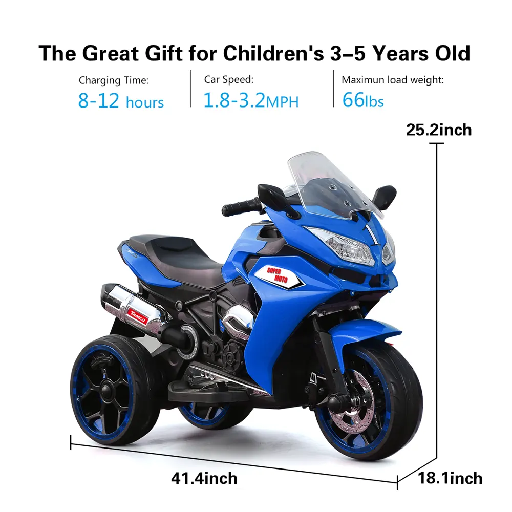 12V Kids Electric Motorcycle with Lights - Image 5