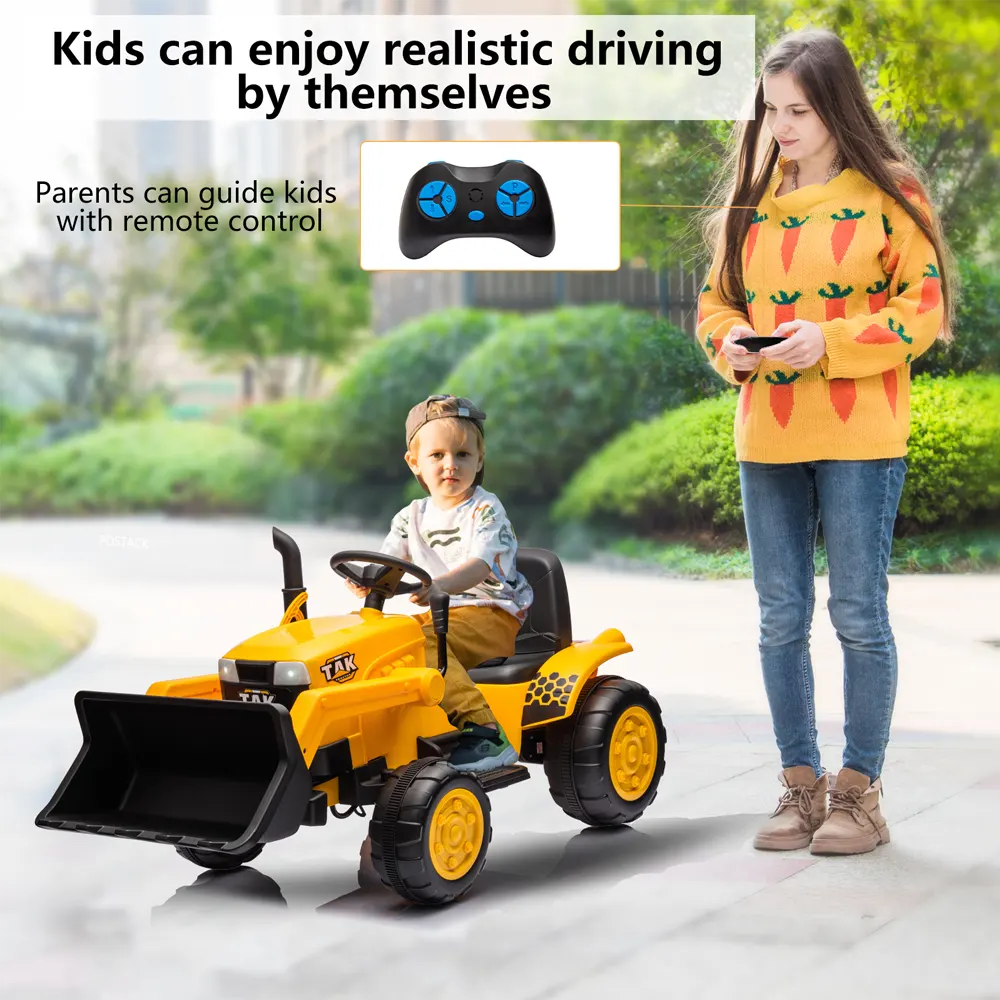 12V Kids Ride-On Tractor with Front Loader - Image 4