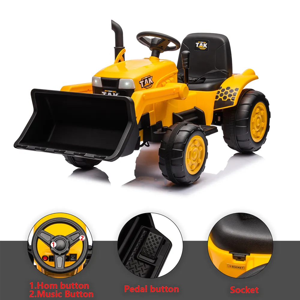 12V Kids Ride-On Tractor with Front Loader - Image 6