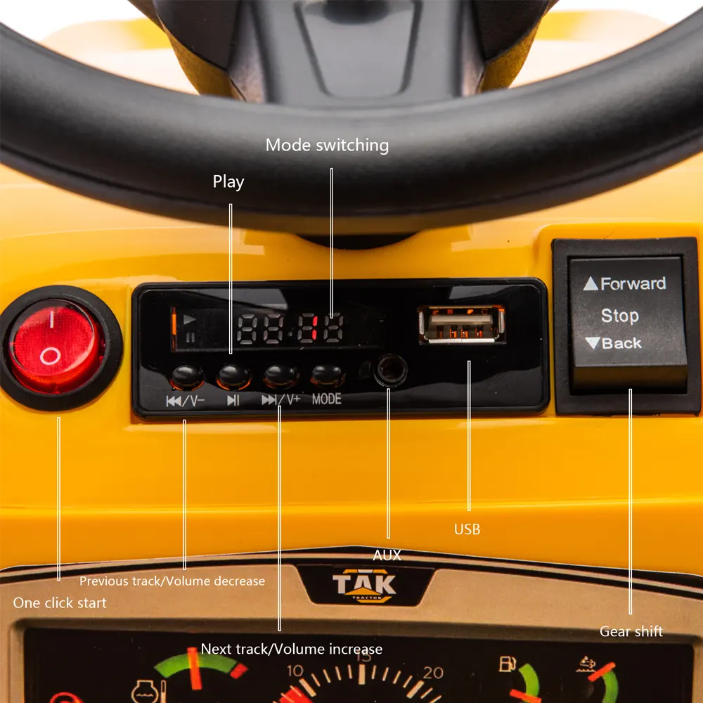 12V Kids Ride-On Tractor with Front Loader - Image 7