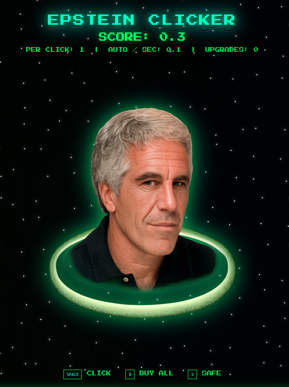Preview image for Epstein Clicker, a notable themed clicker game on StaticQuasar931