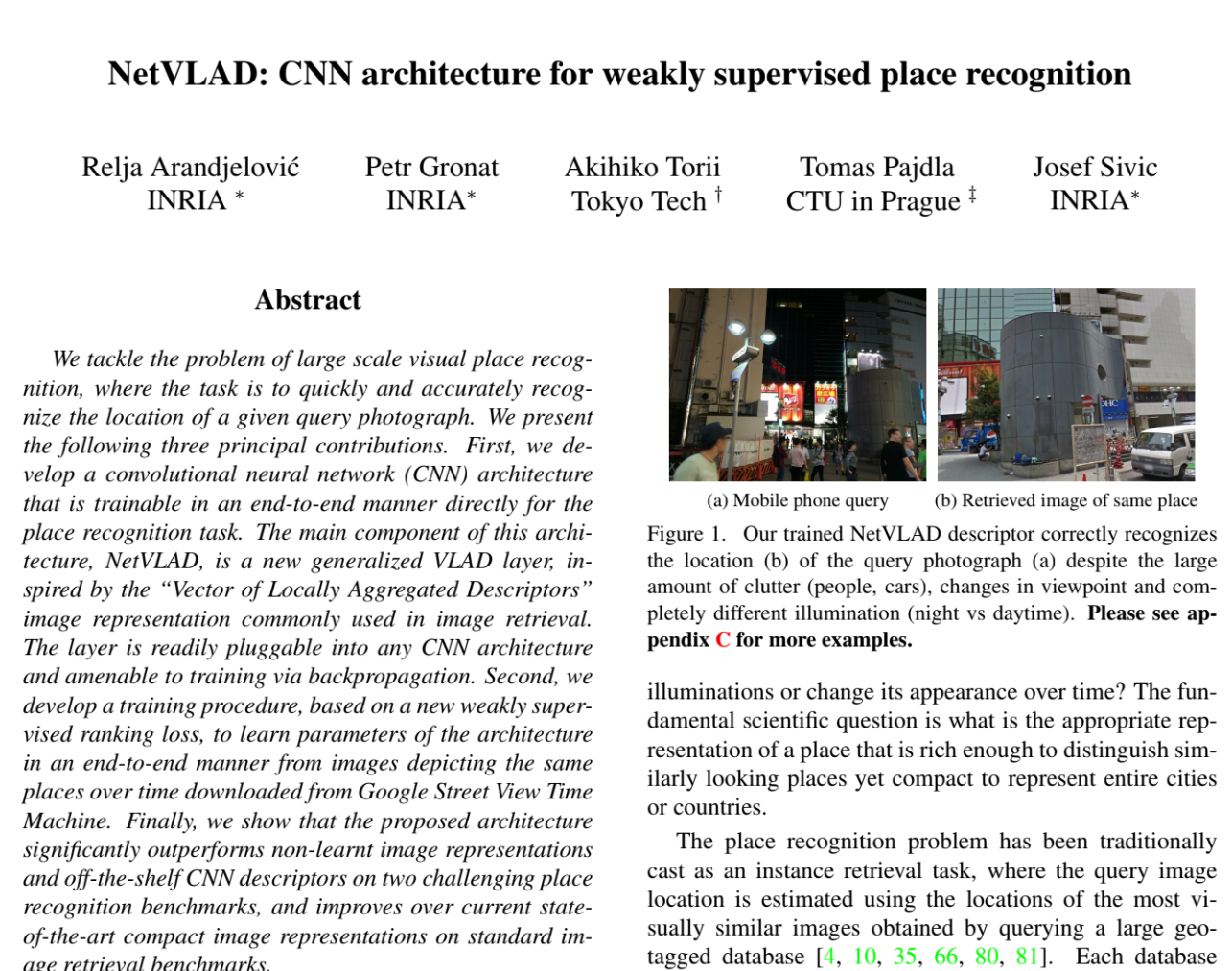 Featured image of post NetVLAD论文阅读