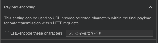取消勾选 Payload Encoding 选项
