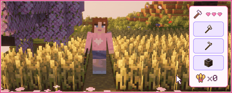 Laura harvests a wheat field while a counter goes up