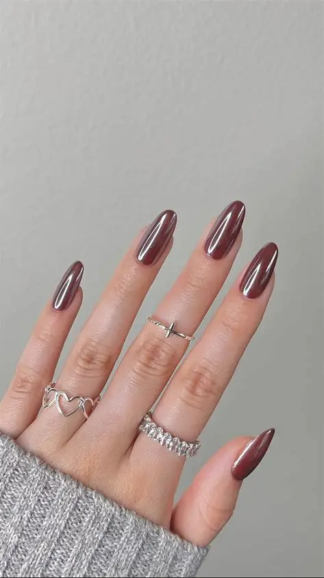 Cocoa Glazed Almond Nail Ideas 